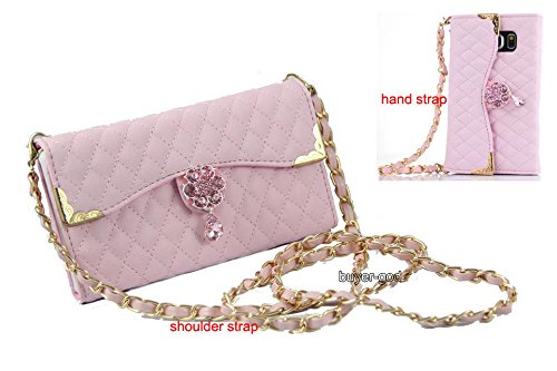 Samsung Galaxy Note 8 Case Luxury Bling Diamond PU Leather Flip Wallet Card Holder Handbag Case Cover for Samsung Galaxy Note 8 (Handbag Pink)
