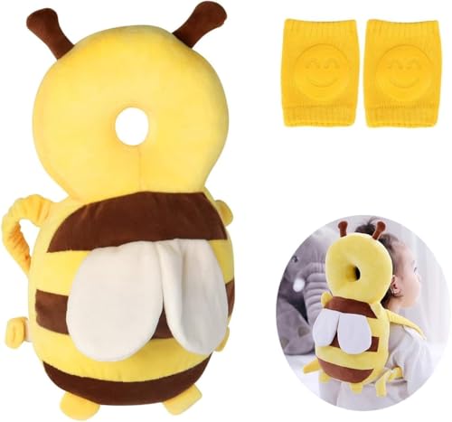 Baby Head Protection Cushion, Baby Head Protector, Backpack Cushion for Toddlers, Suitable for Children Learning to Crawl and Walk with Knee Pads