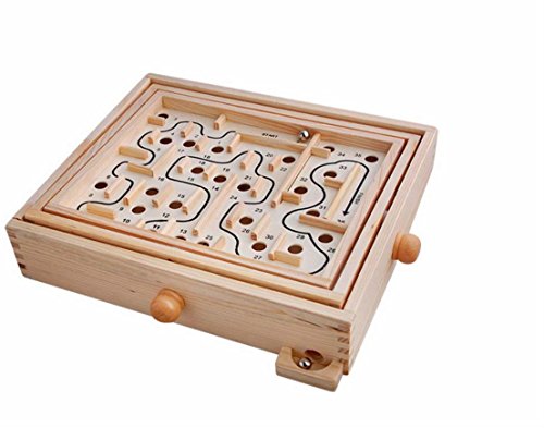 Hujinlder Kids 3D Educational Labyrinth Toy Maze Wooden Puzzle Game Maze