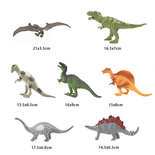 Litian Dinosaur Toys Play Set 5-8 inches Plastic Realistic Dinosaurs Figures Pack of 15 Including T-rex, Stegosaurus, Monoclonius, Ceratosaurus for 3+ Kids Toddler Boys Girls Birthday Gift (KL-15PCS) - Thumbnail 3