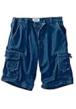 Big & Tall Side Elastic Marine Cargo Shorts in Twill or Denim