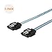CableCreation SATA III Cable, [5-Pack] 18-inch SATA III 6.0 Gbps 7pin Female Straight to Straight Angle Female Data Cable with Locking Latch, 1.5 FT Blue primary