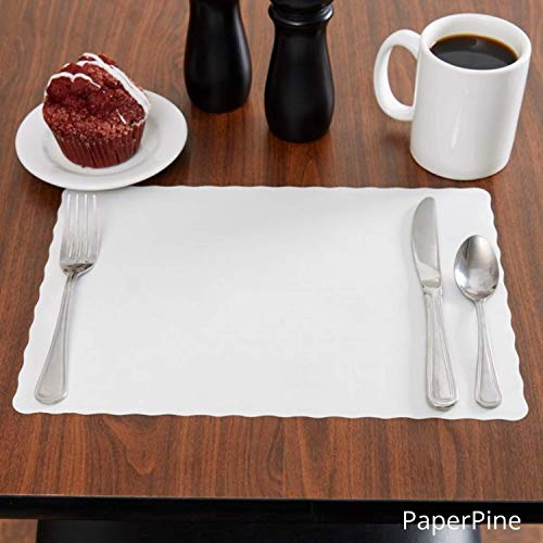 Rectangle Disposable Paper Placemat (100 Pack) 10 x 14 Inches White
