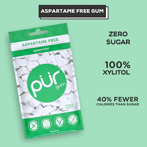 PUR Gum Aspartame Free Chewing Gum 100 Xylitol Sugar Free, Vegan, Gluten Free & Keto