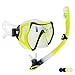 WACOOL Professional Snorkeling Snorkel Diving Scuba Package Set with Anti-Fog Coated Glass Purge Valve and Anti-Splash Silicon Mouth Piece for Men Women (Adults,Yellow)