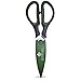 All Times Finest Kitchen Scissors The Most Elegant Multi Purpose Soft Grip Heavy Duty Stainless Steel Shears With Magnetic Storage Case, Green/back (Black)