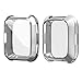 SIRUIBO Compatible Fitbit Versa Case, TPU Plated Screen Protector Rugged Cover All-Around Protective Bumper Shell Compatible Fitbit Versa Smartwatch, Silver