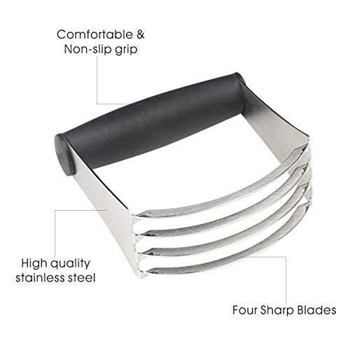 Dough Blender, Pastry Cutter, iNeibo Pastry Blender, Baking Dough Tools, Heavy Duty & Durable with Ergonomic Rubber Non-Slip Grip - Thumbnail 2