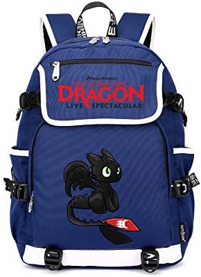 How to Train Your Dragon Casual Backpack Backpack Printed School Backpack Outdoor Sports Backpack Casual Backpack Travel Bag (Color : Blue01, Size : 37 X 16 X 45cm)