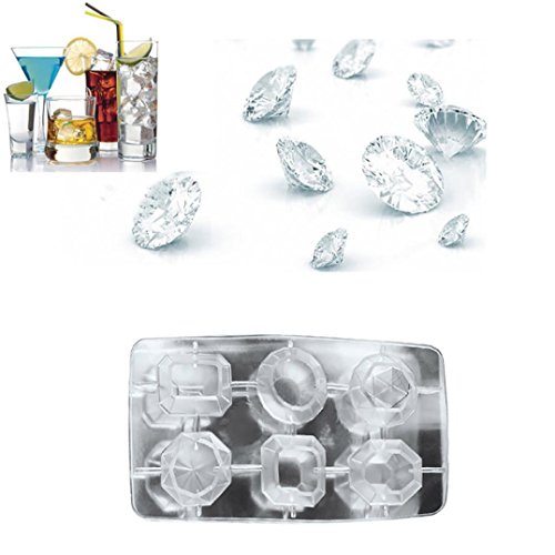 Transer Diamonds Gem Cool Ice Cube Chocolate Soap Tray Mold Silicone Fodant Moulds (Clear)