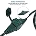 DEWENWILS 25Ft Outdoor Extension Cord, Evenly Spaced 3 Outlets Plugs with Safety Cover, 16/3 SJTW Weatherproof Wire for Outdoor String Lights, UL Listed