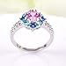 Psiroy 925 Sterling Silver Plated Pink Topaz Ring Flower Shaped Band Size 6