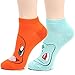 WOWFOOT Cute Pokemon Cartoon Character Print Cotton Crew Floor Socks For Women Girl Boy 4pairs Low Cut
