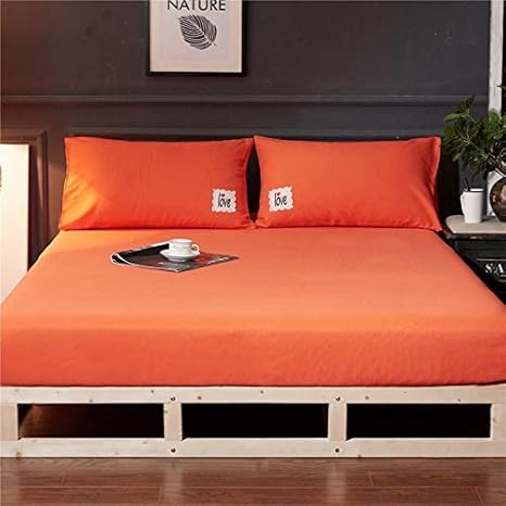 Dfgtr Elastic Rubber Sheet Fitted Sheet 3 Pieces Set Summer Bed Sheet Set 180 X 220 Cm 200 X 220 Cm Home Bed Linen Solid Modern Mattress Cover Pillow Case 180x200cm Amazon De Kuche Haushalt