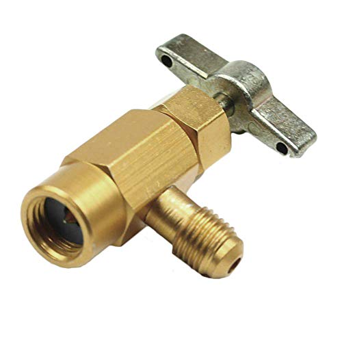 YOUNGFLY Car Air Conditioning R134a A/C Refrigerant Self-Piercing Can Tap Valve Bottle Opener Adapter 1/4 Flare Port