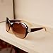 Xinhuaya Women's Oversized Metal Rivet Eyeglasses Round Sunglasses Brown