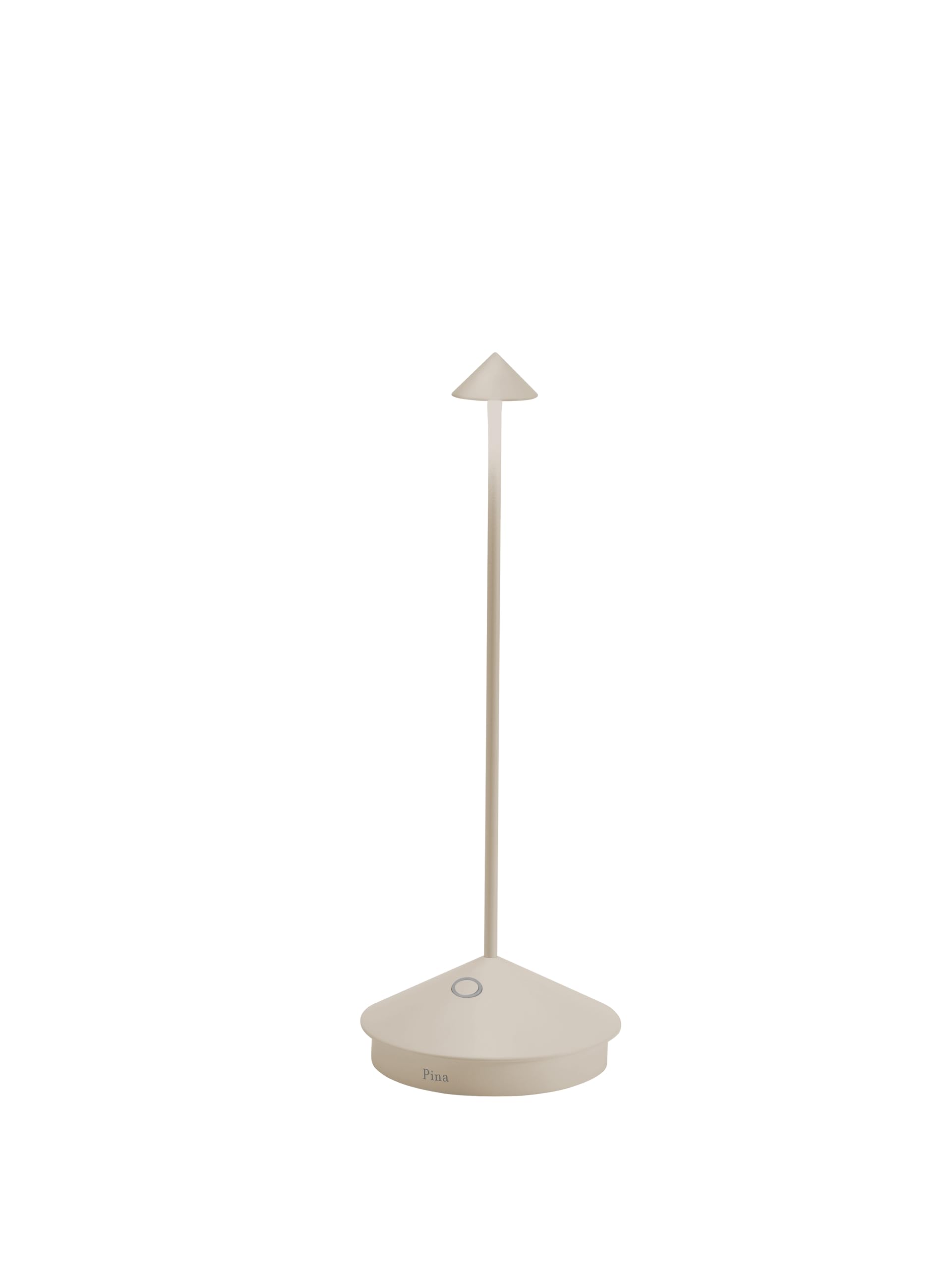 Zafferano, Pina Pro Lamp, Rechargeable Cordless Table Lamp with Touch Controls, Suitable for Interior and Outdoor, Dimmer, 2200-3000 K, Height 29 cm, Sand Colour