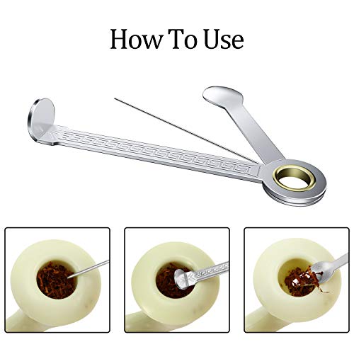 3 Packs Stainless Steel 3 In1 Pipe Tamper Tool Reamer Cleaner Cleaning