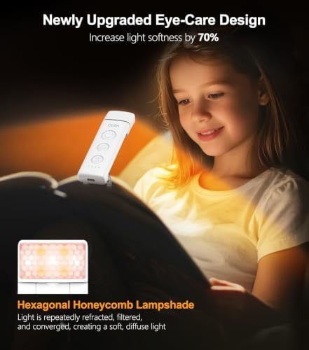 Lampe de Lecture Rechargeable, Liseuse Lampe Clip au Lit 43g Légère