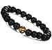 ORAZIO 4Pcs 8mm Beaded Distance Bracelet Natural Stone Couple Lover Relationship Bracelets Elastic