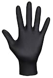 SAS Safety 66519 Raven Powder-Free Disposable Black Nitrile 6 Mil Gloves, Extra Large, 100 Gloves by Weight