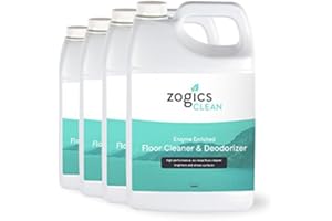 Zogics Enzyme Enriched Floor Cleaner & Deodorizer Concentrate, Case of 4-128 oz Containers - Makes up to 128 Gallons per Container