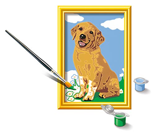Ravensburger CreArt 28511 - Kleiner Golden Retriever - Malen nach Zahlen Hund für Kinder ab 7 Jahre - Ostergeschenke Kinder 7 Jahre – Bild 3