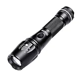 Led Flashlight Onete T6-D Ultra Bright Zoomable Adjustable Focus Water Resistant Portable Flashlights with Bottle Opener and Luminous Ring (1PACK)