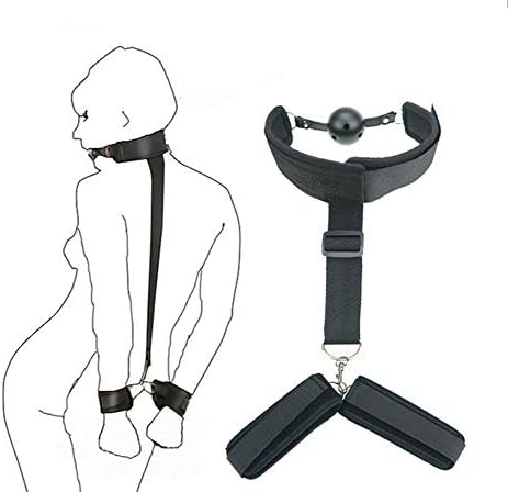 ZBSY Bundle of Hand Shackles - Shackle Leg Straps, Adjustable Size, Black