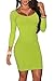 LaSuiveur Womens Long Sleeves Crewneck Bodycon Bandage Midi Evening Dresses