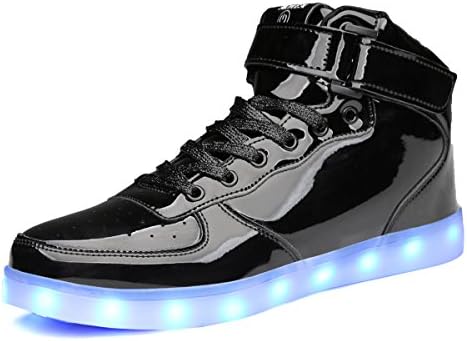 MOHEM ShinyNight High Top LED Shoes Light Up Shoes USB Charging Flashing Sneakers