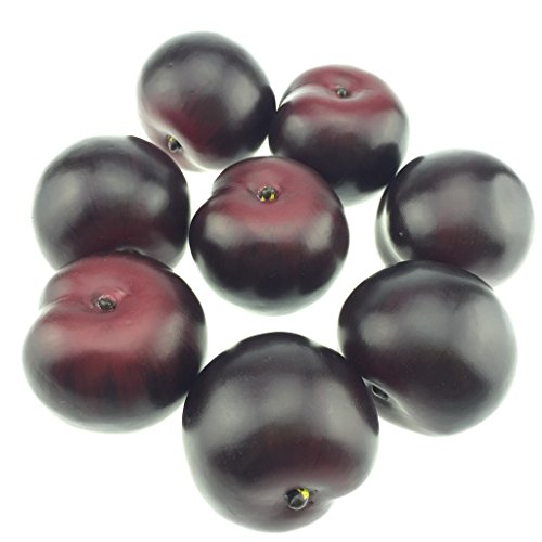 Gresorth 8pcs artificial lifelike simulation brin plum fake fruit…