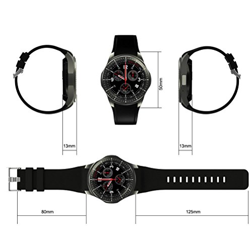 L@YC DM368 WiFi Heart Rate Monitoring Step Weather Forecast GPS Positioning 3G Android Smart Watch, Black