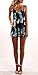 Coutgo Women's Leaf Print Strapless Jumpsuit Overlay Romper Jumpsuit (M, Navy)