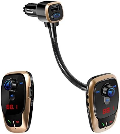 Luxtar Car Bluetooth FM Wireless Transmitter MP3 Player Wireless In-Car Stereo Radio Adapter Car Kit Hands Free Calling USB Ports Charge 5V Glod LUX5029