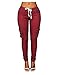 OLUOLIN Womens Solid Color Stretch Drawstring Skinny Pants Cargo Joggers (Size S-XXXL)