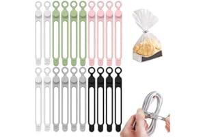2026 Upgrade Data Cable Organizer, Reusable Silicone Cable Ties, Multipurpose Elastic Cord Organizer for Bundling and Fasteni