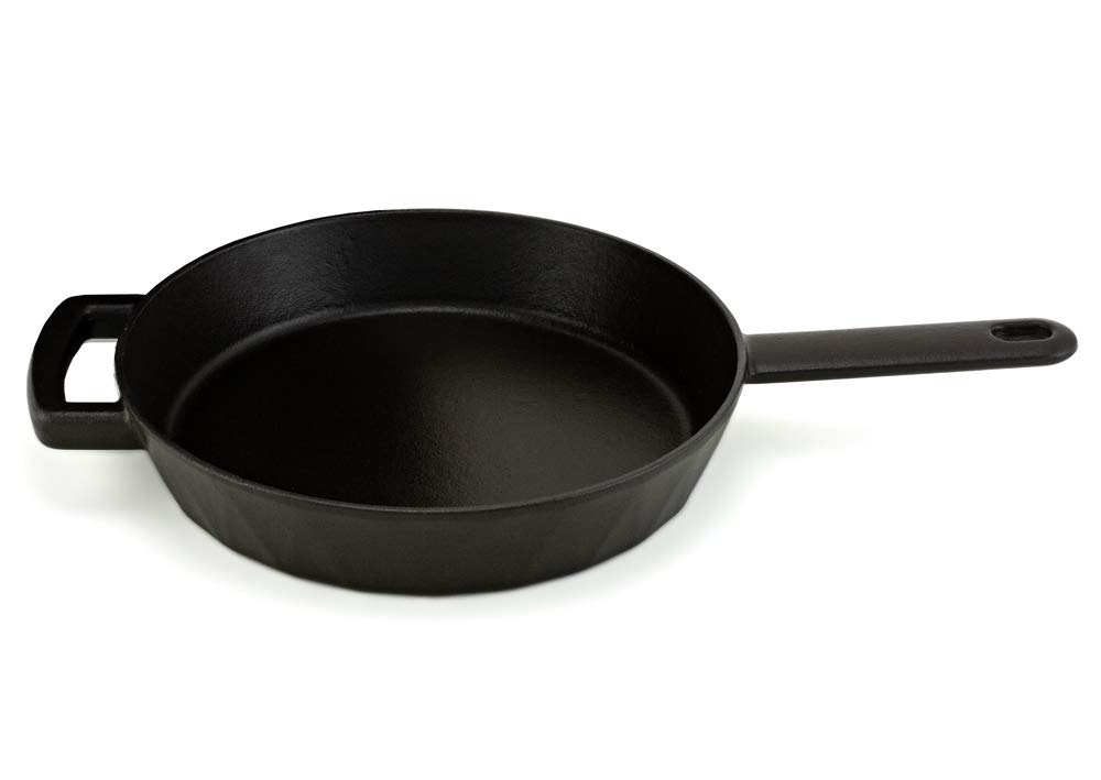 HearthStone Cookware - Diamond Enamelled cast Iron Frying pan, Satin-Black, 24 cm. for All Surfaces, Including Induction and Oven.