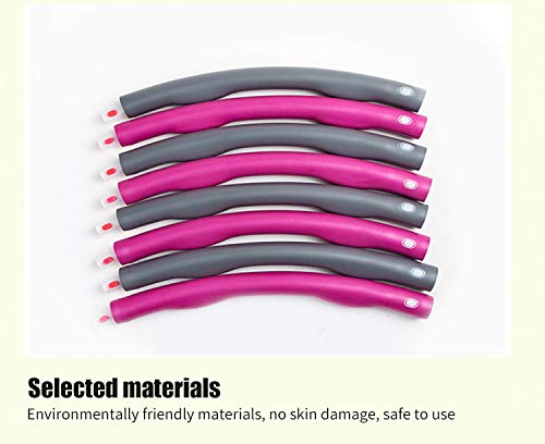 Kaiyuan Hula Hoop Removable Weight Loss Exercise Sports Fitness Equipment Foam Sponge Adults Kids (Pink&Grey)