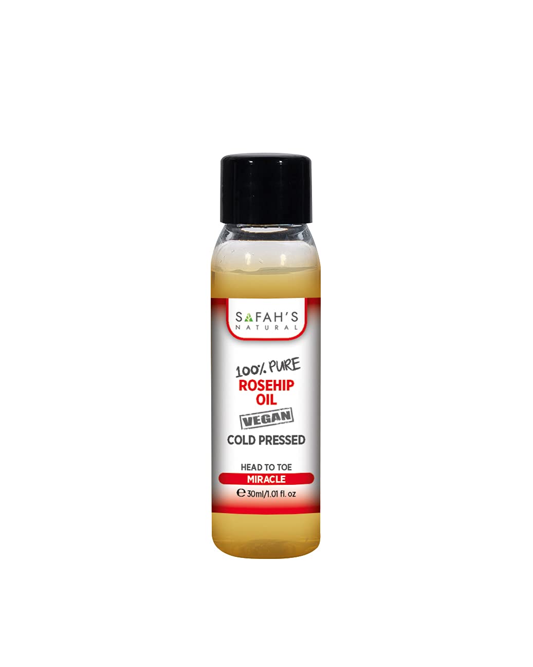 Safah’s Natural - 100% Pure Rosehip Oil - Cold-Pressed, and Unrefined Rosehip Seed Oil for Face, Skin, and Hair, Rich in Vitamin A and C, Hydrates, Reduces Fine Lines and Scars 30ML — image 1