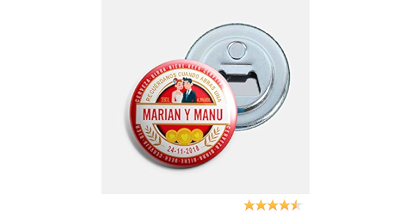 setecientosgramos Chapas Abrebotellas con imán Personalizadas para Bodas | Beer-CC (100)