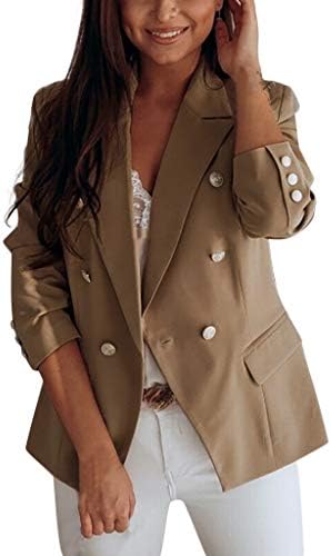Women's Double-Breasted Blazer Sale Women Small Suit Casual Office Coat