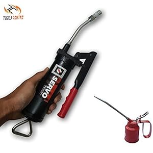 KROST Metal Lever Grease Gun with 1/4Pint Oil Can, 8Oz, Medium (Black)