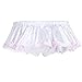 YiZYiF Men's Silky Shiny Satin Flutter Ruffled Sissy Thongs Crossdress Underwear (Bow Skirted, X-Large(Waist:31.0-56.0