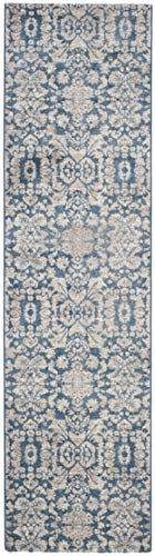 SAFAVIEH Sofia Collection 2'2" x 6' Blue / Beige SOF381C Vintage Oriental Distressed Non-Shedding Living Room Entryway Foyer Hallway Bedroom Runner Rug