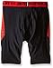 Under Armour Boys' HeatGear Armour Up Fitted Shorts – Long, Black (001)/Risk Red, Youth X-Large