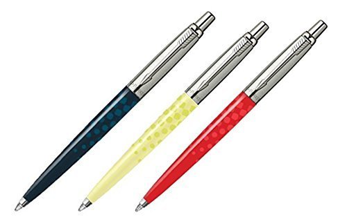 Parker Jotter 2012 Special Edition 3 Pen Set, Blue/Yellow/Red Dots, in Parker Box