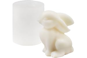 ZAKVOOR 3D Rabbit Candle Silicone Molds Easter Bunny Resin Casting Mould for DIY Candle Making Polymer Clay Craft Plaster Home Decoration