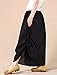 Mordenmiss Women's New Elastic Waist Wide Leg Pants with Pockets (L, Style 1-Black)