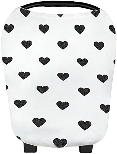 Multi-Use Unisex Baby Car seat Canopy,Nursing Cover，Nursing Scarf, Shopping Cart Covers, Grocery Trolley Cover,High Chair Cover Best Gift by Zacol (Heart-shaped)